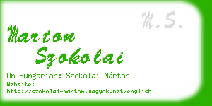 marton szokolai business card